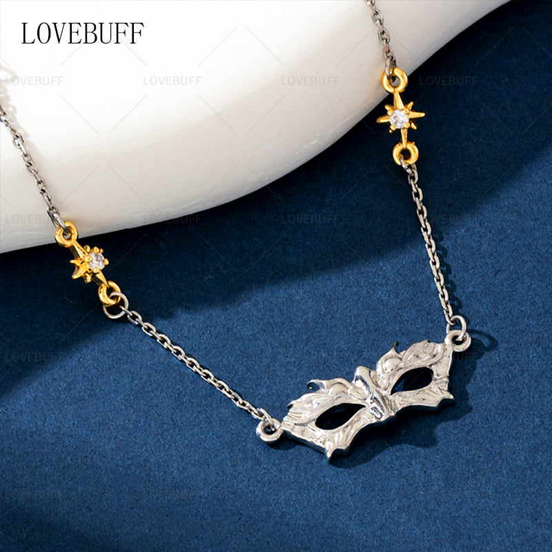 LOVEBUFF Love And Deepspace Xavier Mask Pendant Dainty Necklace