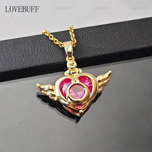 LOVEBUFF Sailor Moon Crisis Moon Compact Inspired Necklace