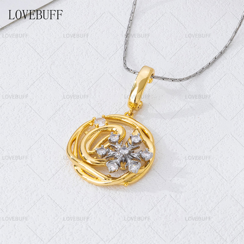 LOVEBUFF Love And Deepspace Zayne 2025 Birthday Dawnbreak Promise Crystal World Spinning Snowflake Necklace