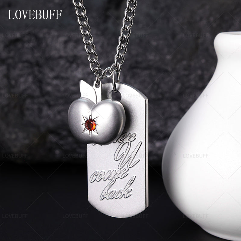 LOVEBUFF Love and Deepspace Caleb When U Come Back & Apple Pendants Necklace