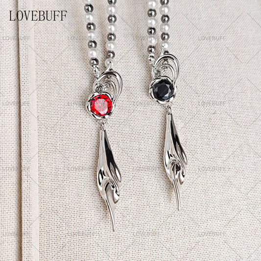 LOVEBUFF LAD Spring and Flowers Caleb Floating Floraletter Beaded Necklace