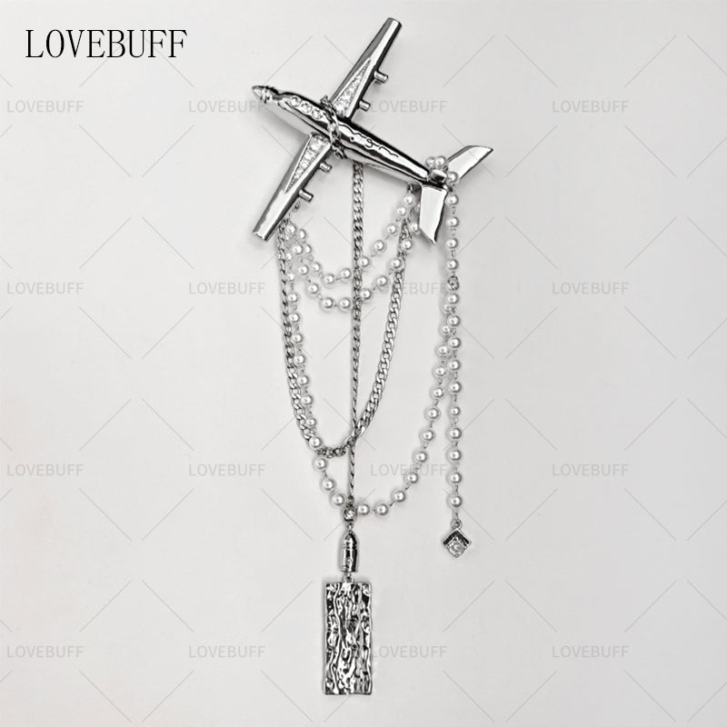 LOVEBUFF LAD Caleb No-Return Night Skyline Clouds Outfit Accessory Airplane Brooch
