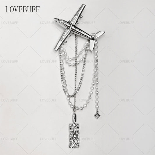 LOVEBUFF LAD Caleb No-Return Night Skyline Clouds Outfit Accessory Airplane Brooch