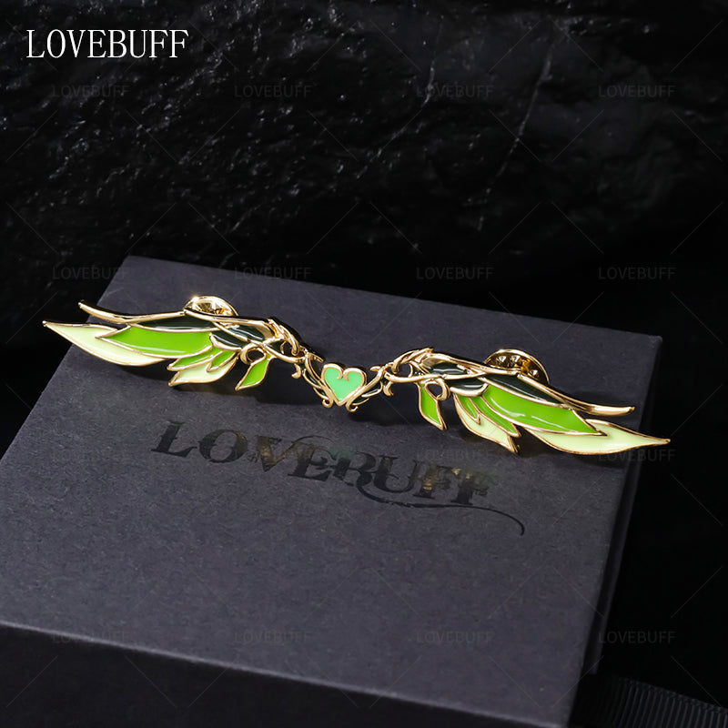 LOVEBUFF Genshin Impact Sumeru Wind Glider Wings of the Forest Inspired Enamel Pin Brooch