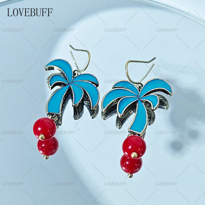 LOVEBUFF LAD You and Midsummer Caleb Clearwind Glide MC's Coconut Tree Beads Earrings