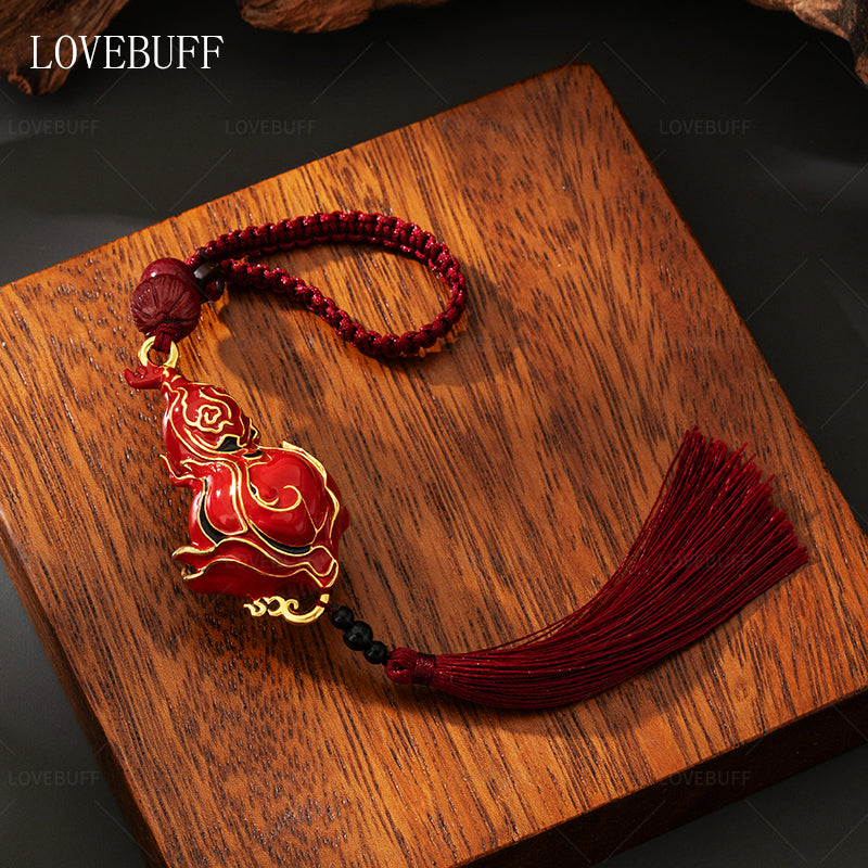 LOVEBUFF Black Myth: Wukong Trailblazer's Scarlet Gourd Inspired Solid Copper Pendant Keychain Bag Charm