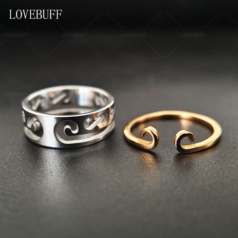 LOVEBUFF Black Myth: Wukong Golden Hoop Headband Jingu Fillet Inspired Layering Couple Ring Set