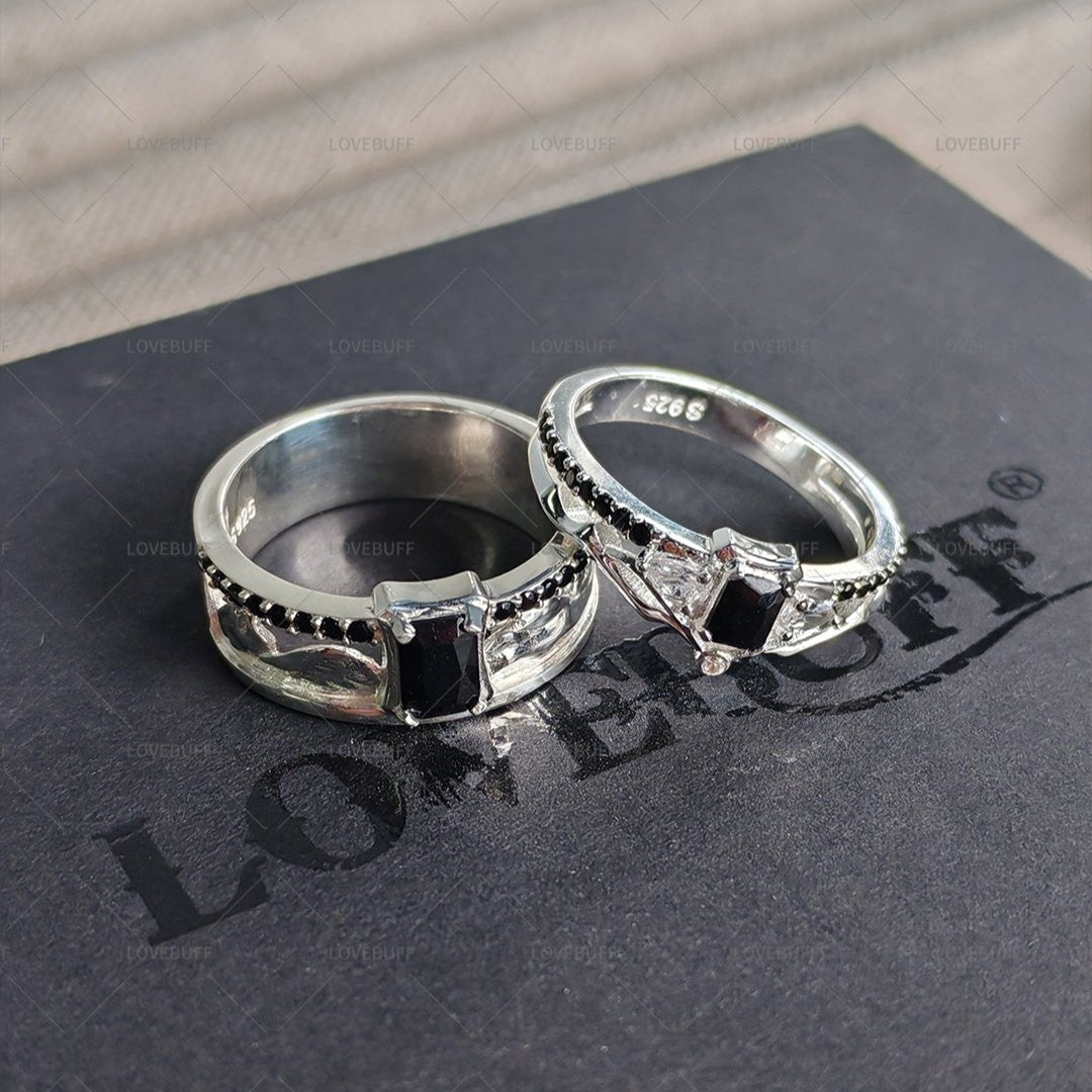 LOVEBUFF Love and Deepspace LAD Sylus Affinity 100 Ring Inspired Silver Closed Bands