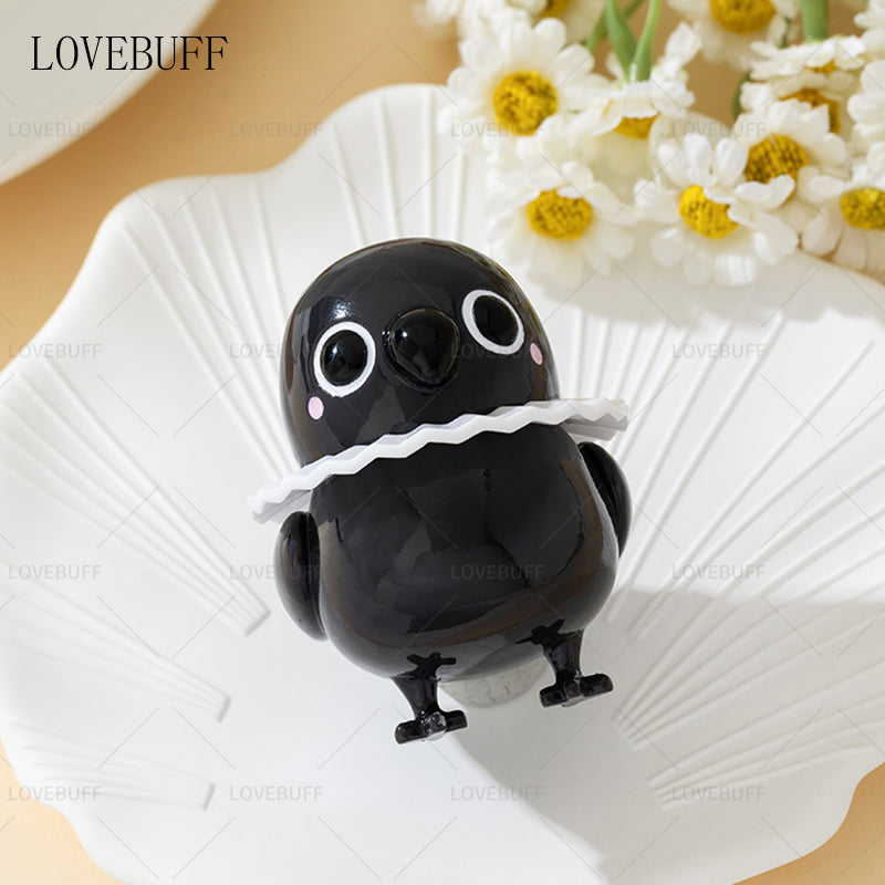 LOVEBUFF love and Deepspace Sylus's Grumpy Crow Figurine Collectible Desk Decor Phone Charm