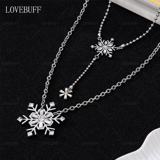 LOVEBUFF Love And Deepspace Zayne Birthday Dawnbreak Promise MC's Snowflake Layered Necklace