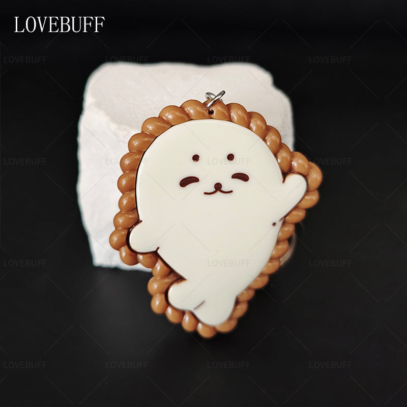 LOVEBUFF Love And Deepspace LAD Zayne Seal Biscuit Inspired Keychain 2pc Set