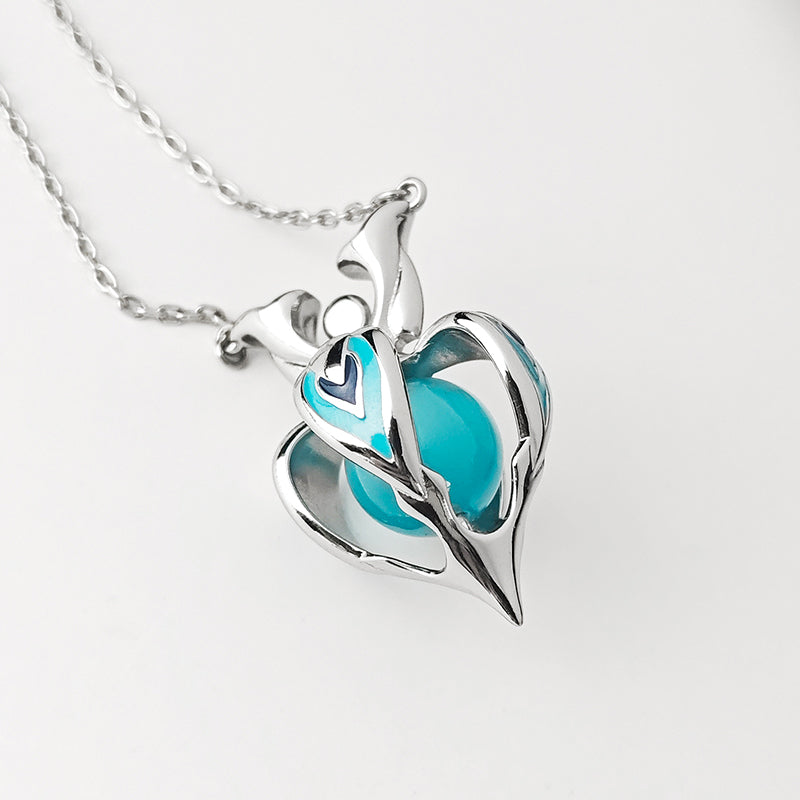 LOVEBUFF Genshin Scaramouche Scara's Core Inspired Heart Pendant Necklace