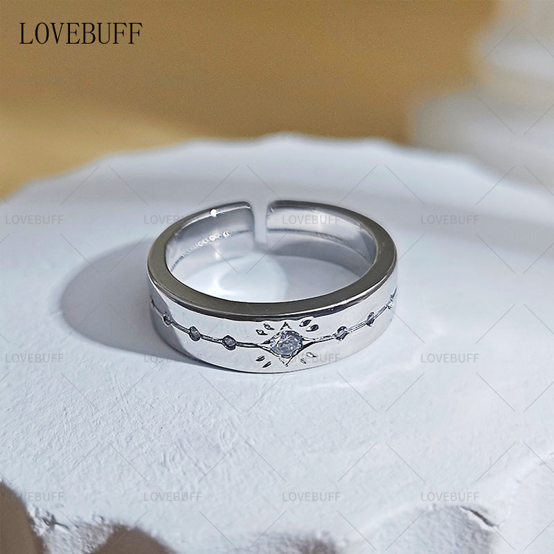 LOVEBUFF Love and Deepspace LAD 100 Affinity Xavier Ring Inspired Platinum Plated Copper Wedding Bands (Version 2.0)