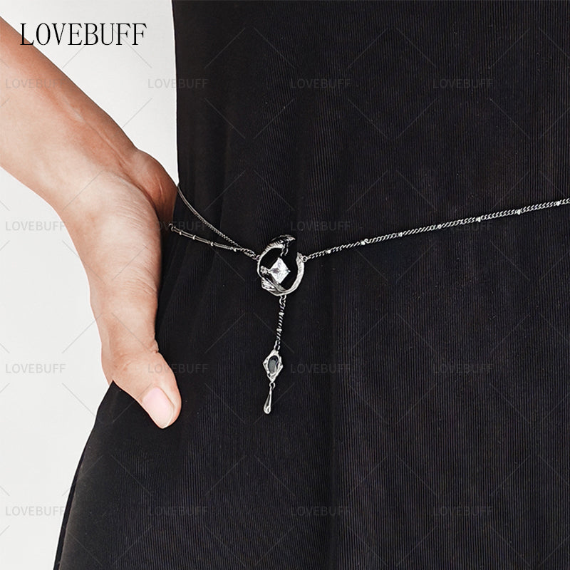 LOVEBUFF LAD Sylus Where Hearts Live MC's Feather Belt Chain Waist Belly Chain & Necklace