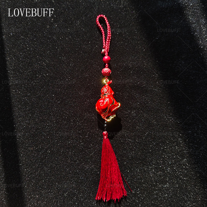 LOVEBUFF Black Myth: Wukong Trailblazer's Scarlet Gourd Inspired Solid Copper Pendant Keychain Bag Charm