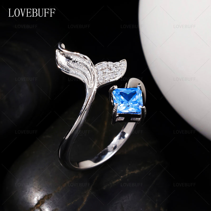 LOVEBUFF Love and Deepspace Rafayel Qiyu Theme Impression Finshtail Ring 925 Silver Finger Ring