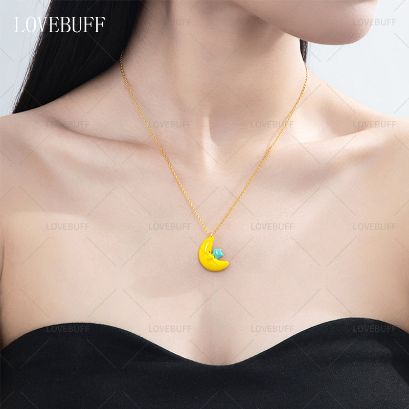 LOVEBUFF Love and Deepspace Xavier Moon Star Pendant Necklace