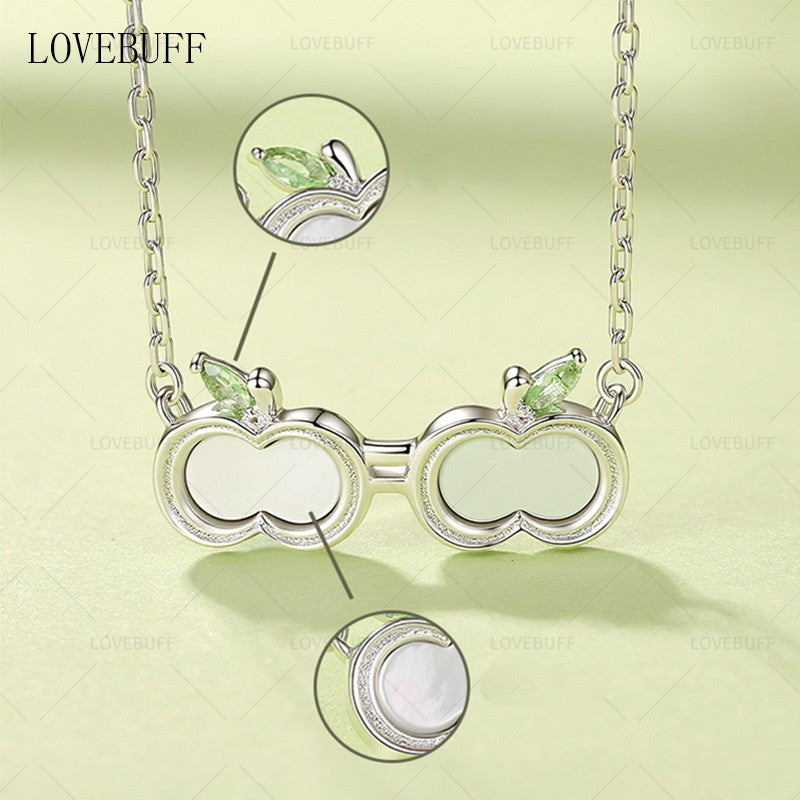 Love and Deepspace Caleb Apple Shaped Goggles Inspired Silver Necklace