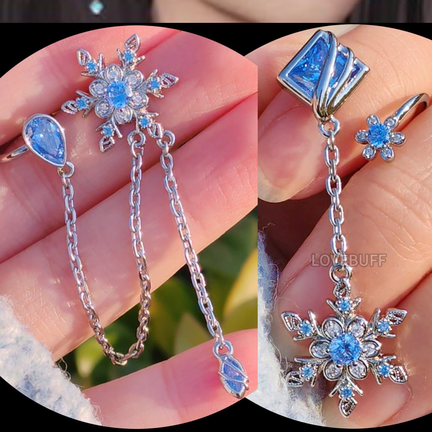 LOVEBUFF Love And Deepspace Heartbeats Ablaze Zayne Chilling Crescendo MC's Snowfall Guide Earrings 3pc Set