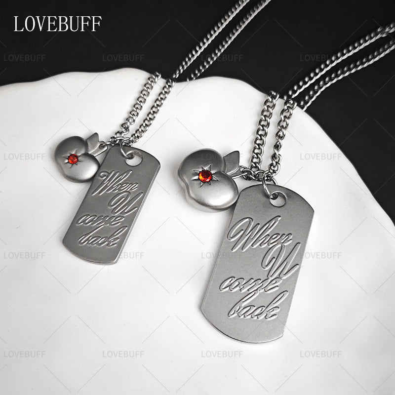 LOVEBUFF Love and Deepspace Caleb When U Come Back & Apple Pendants Necklace