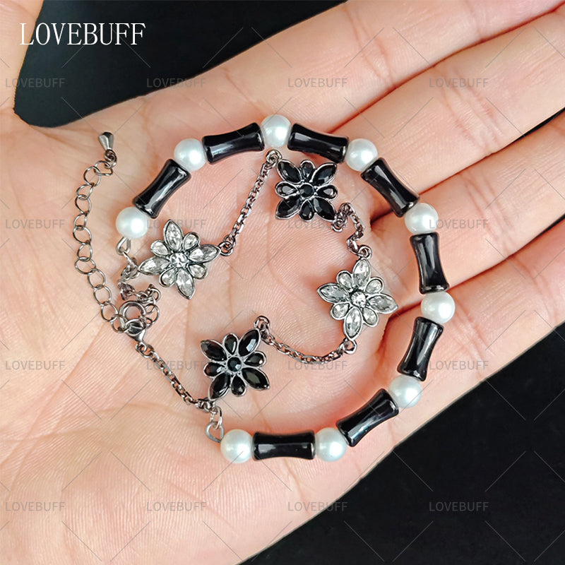 LOVEBUFF LAD Casual Comfort Outfit Accessory Flower Chain Beads Layered Bracelet