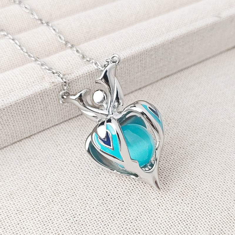 LOVEBUFF Genshin Scaramouche Scara's Core Inspired Heart Pendant Necklace
