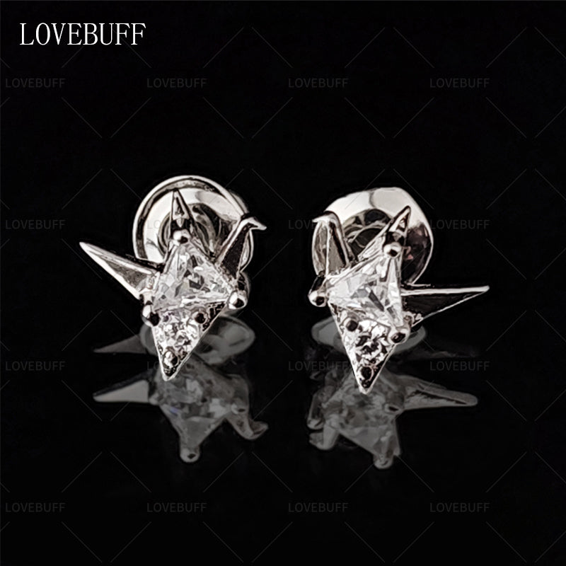 LOVEBUFF Love And Deepspace Wedding Ring Inspired Silver Earrings