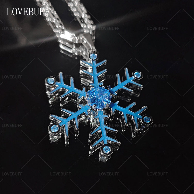 LOVEBUFF LAD Zayne Snowflake Inspired Spinning Pendant Necklace
