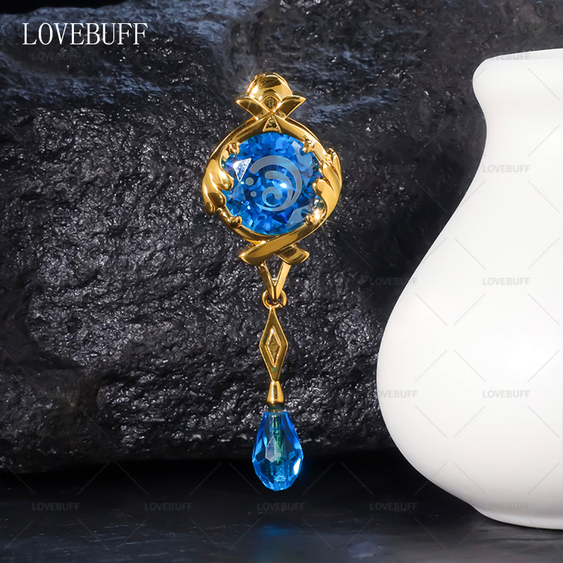LOVEBUFF(TM) Colgante de gema inspirado en Genshin Impact Fontaine Character Furina Hydro Vision