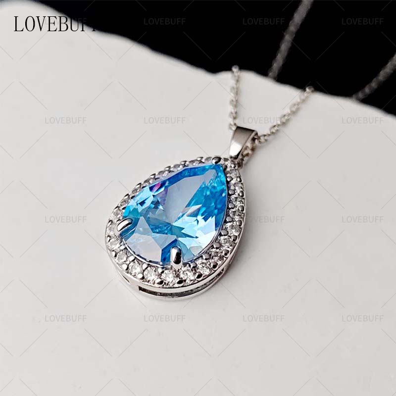 Sofia the First Amber Blue Teardrop Pendant Cosplay Necklace