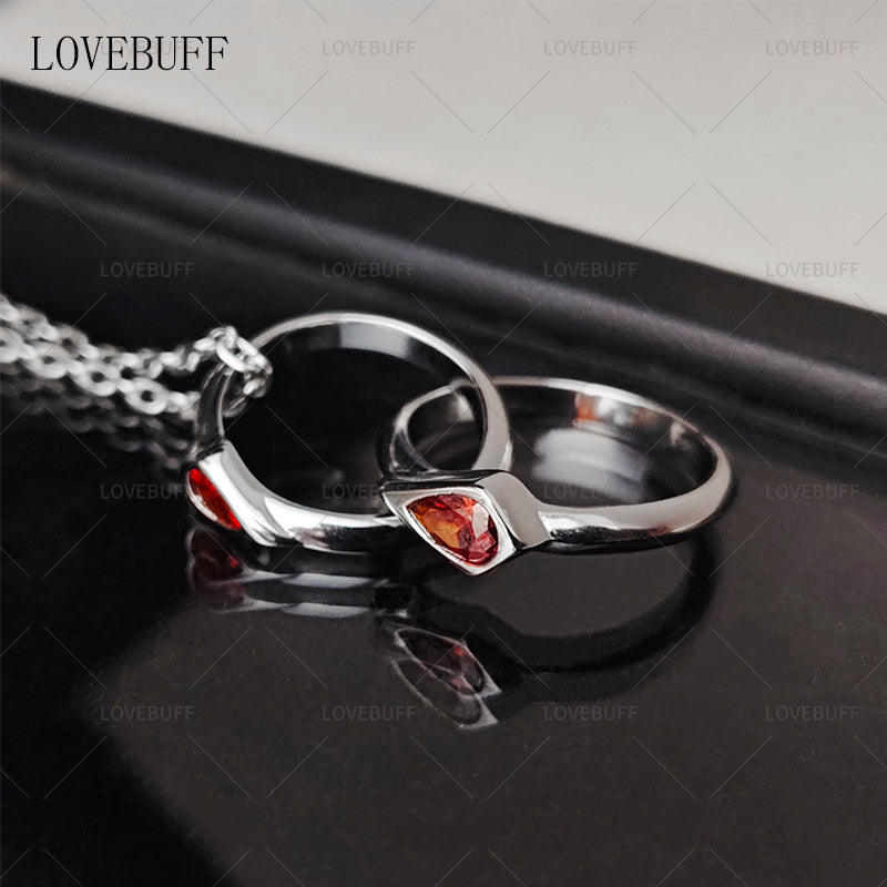 LOVEBUFF Valorant Together Forever Buddy Inspired Interlocking Rings Necklace