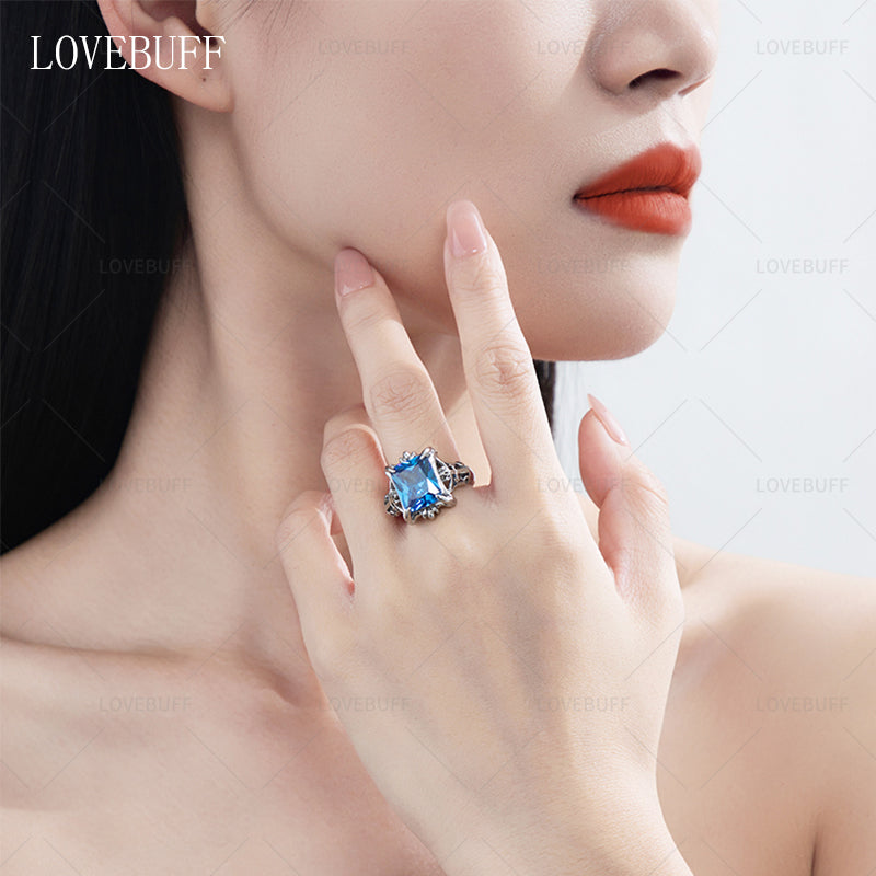 LOVEBUFF Black Butler Ciel Blue Phantomhive Ring