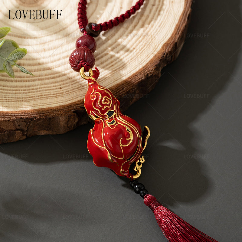 LOVEBUFF Black Myth: Wukong Trailblazer's Scarlet Gourd Inspired Solid Copper Pendant Keychain Bag Charm