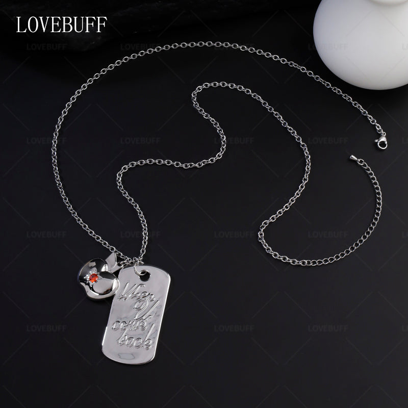 LOVEBUFF Love and Deepspace Caleb When U Come Back & Apple Pendants Necklace