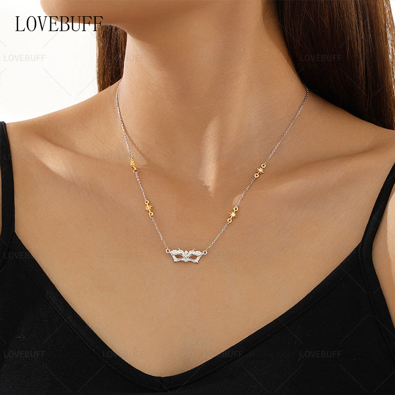 LOVEBUFF Love And Deepspace Xavier Mask Pendant Dainty Necklace