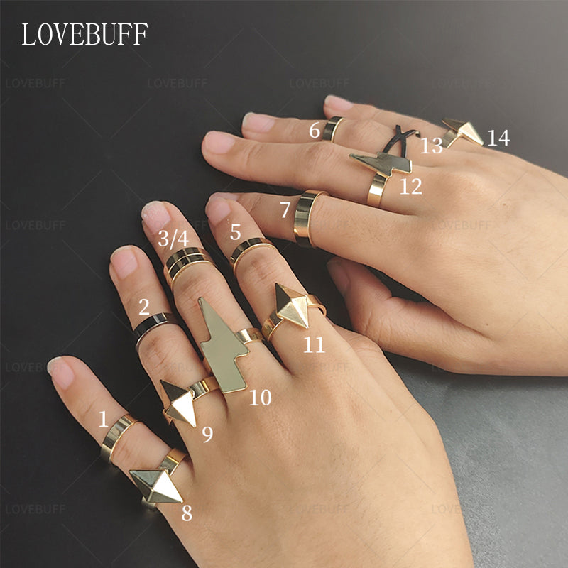 LOVEBUFF Genshin Impact Xilonen Cosplay Accessories 14pc Ring Set