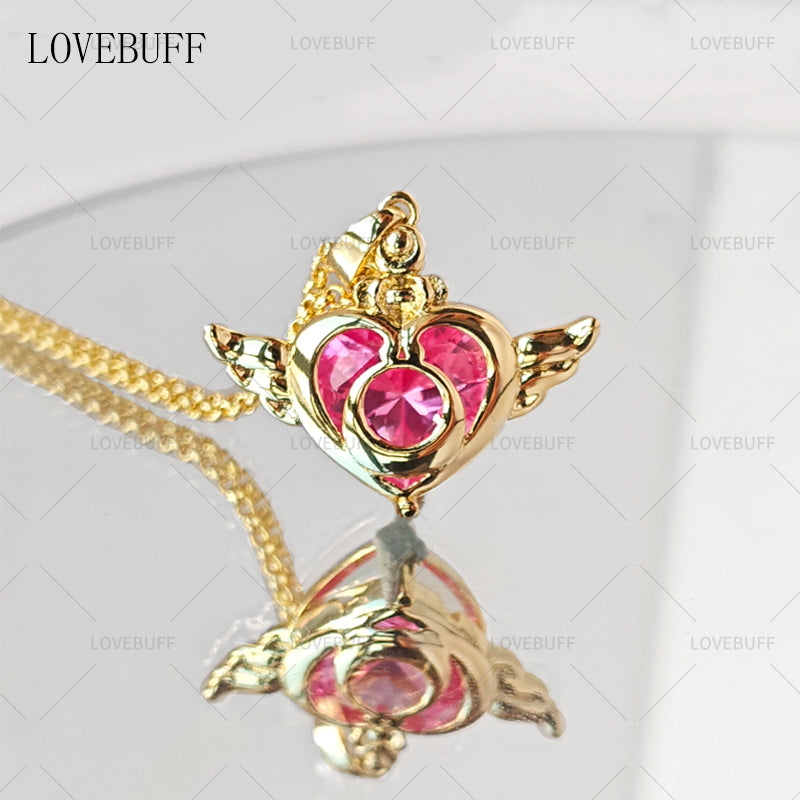 LOVEBUFF Sailor Moon Crisis Moon Compact Inspired Necklace