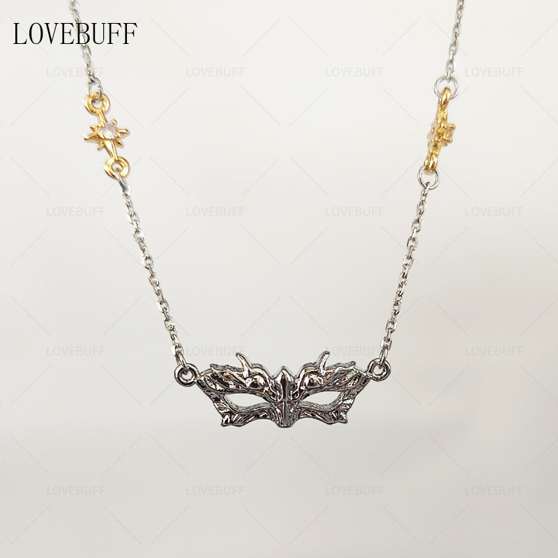 LOVEBUFF Love And Deepspace Xavier Mask Pendant Dainty Necklace