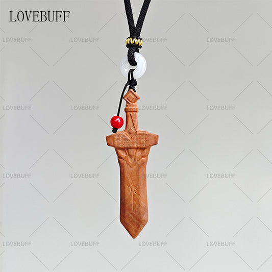 LOVEBUFF LAD Xavier King of Darknight Wooden Sword Inspired Necklace Keychain