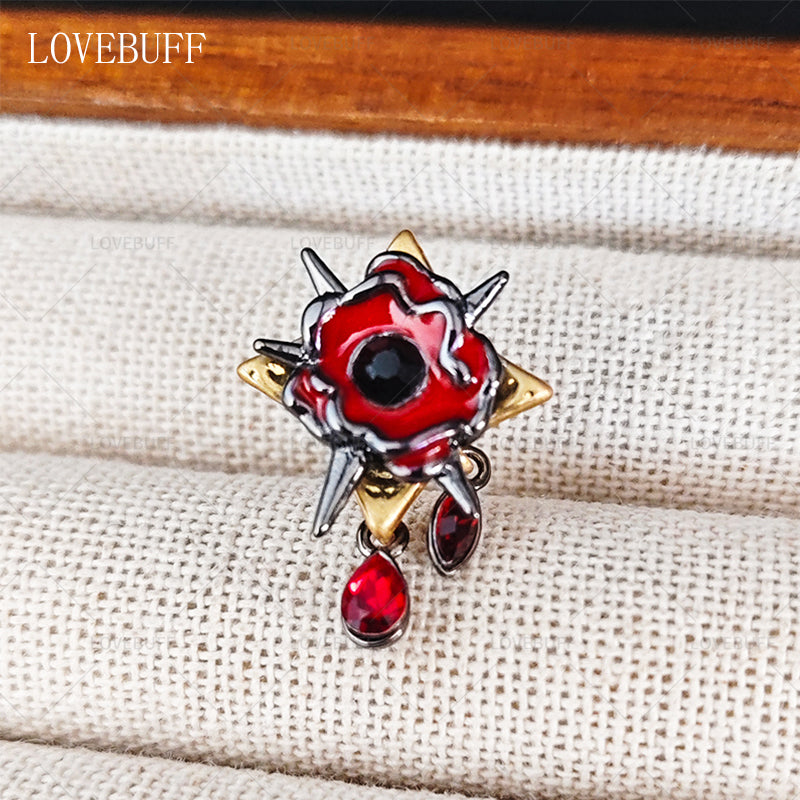 LOVEBUFF Path to Nowhere Coquelic Corn Poppy Red Flower Earrings