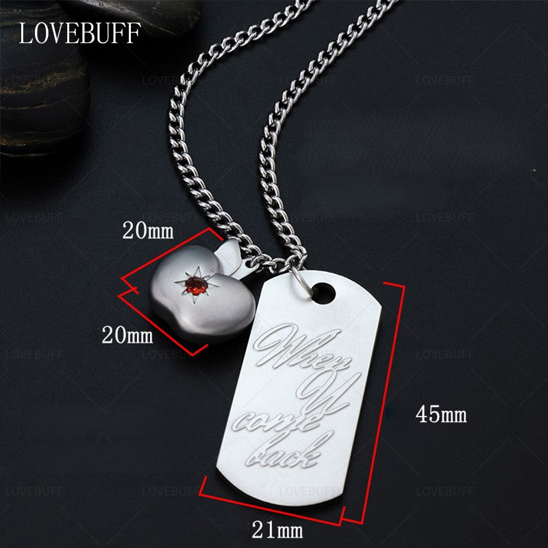 LOVEBUFF Love and Deepspace Caleb When U Come Back & Apple Pendants Necklace