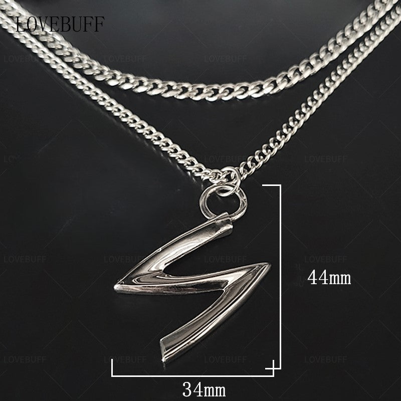 LOVEBUFF Love And Deepspace Sylus Night Plumes Stainless Steel Chain Necklace 2pc Set