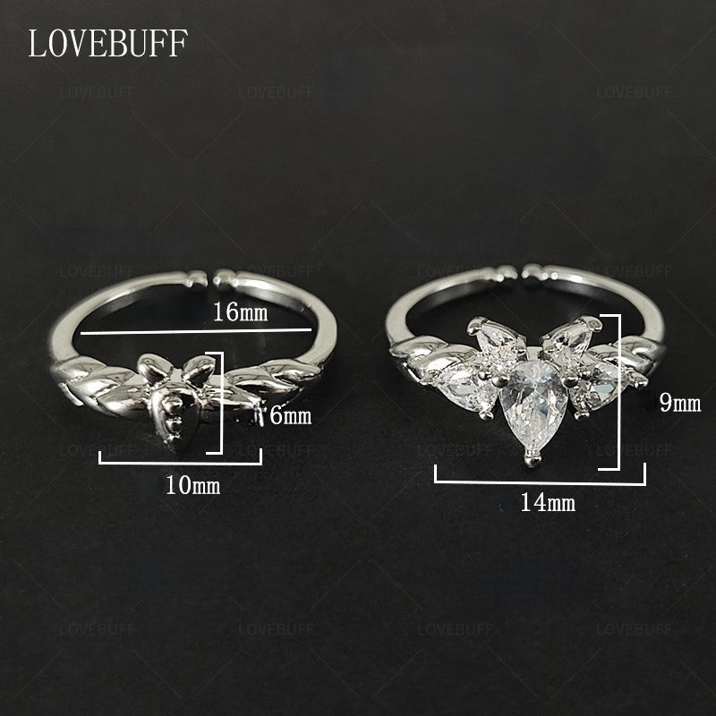 LOVEBUFF Frieren: Beyond Journey's End Fern Echeveriasimulans Rose Inspired Adjustable Ring