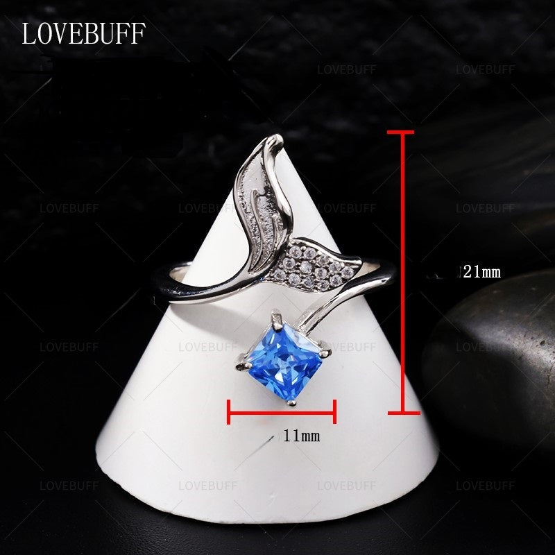 LOVEBUFF Love and Deepspace Rafayel Qiyu Theme Impression Finshtail Ring 925 Silver Finger Ring