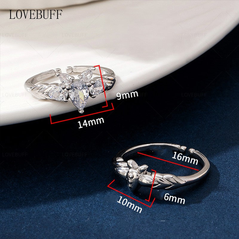 LOVEBUFF Frieren: Beyond Journey's End Fern Echeveriasimulans Rose Inspired Adjustable Ring