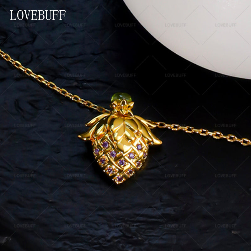 LOVEBUFF Genshin Impact Artifact Secret-Keeper's Magic Bottle Inspired Strawberry Pendant Necklace