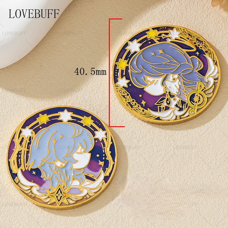 LOVEBUFF Honkai: Star Rail Sunday & Robin Theme Impression Commemorative Coin Collectibles