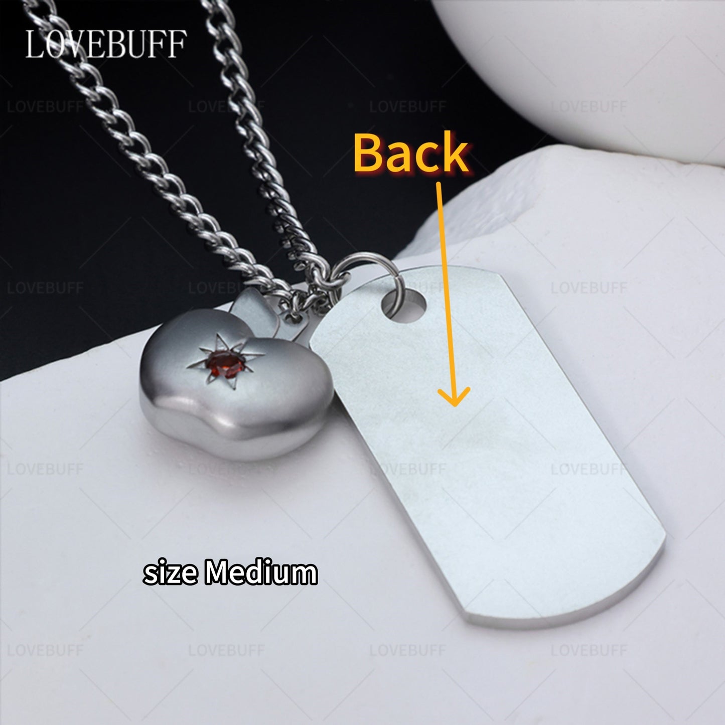 LOVEBUFF Love and Deepspace Caleb When U Come Back & Apple Pendants Necklace