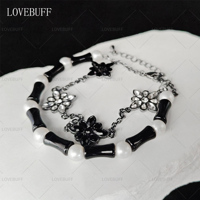 LOVEBUFF LAD Casual Comfort Outfit Accessory Flower Chain Beads Layered Bracelet