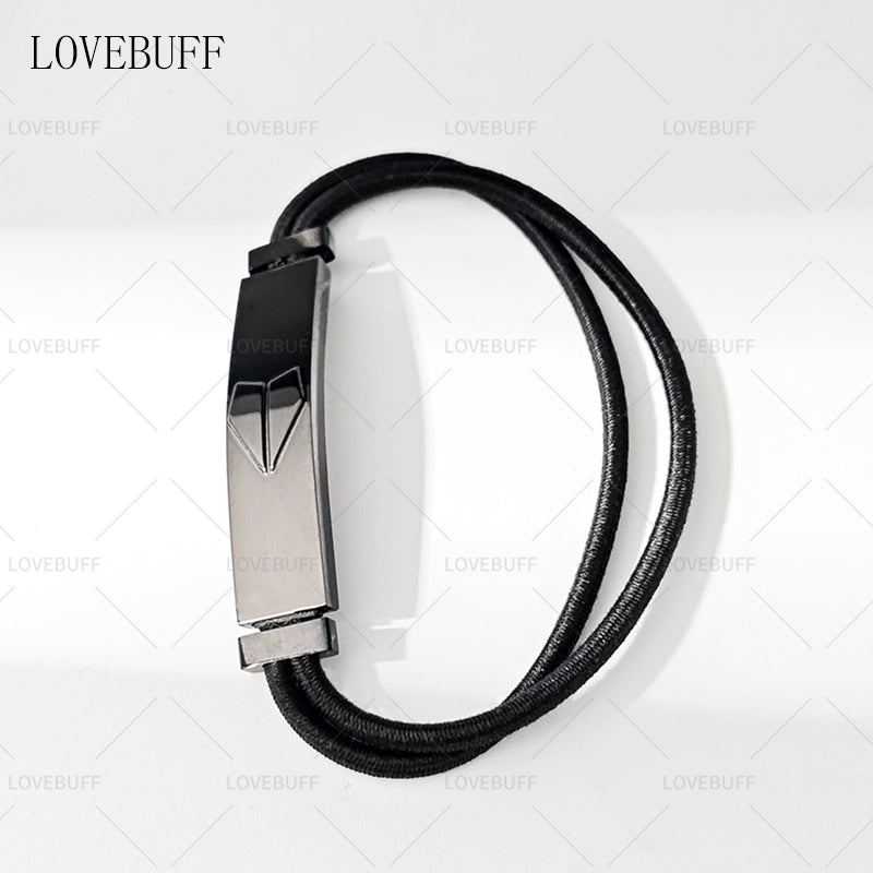 LOVEBUFF LAD Caleb Embossed Paper Airplane Rectangular Tag Bracelet